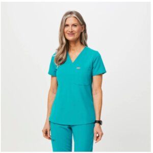 Teal Catarina™ - One-Pocket Scrub Top Size SMALL